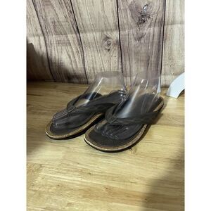 Speedo Brown Flip Flops Women's Size 9 Casual Flat Cork Insole